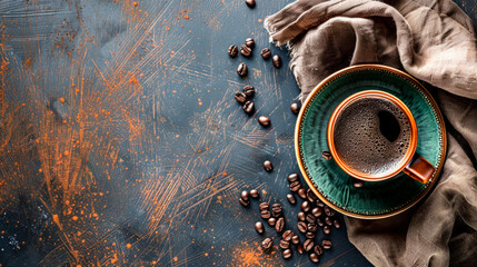 a creative coffee background, for a business card.