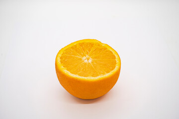 Juicy Orange Tangerine Fruit Isolated White Background