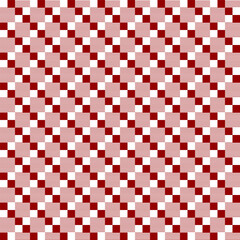 Red and White Geometric Checkerboard Pattern - Seamless Vector Design