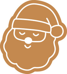 Christmas Santa Claus face shaped gingerbread cookie  vector