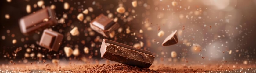 Chocolate bar piece explosion chunk