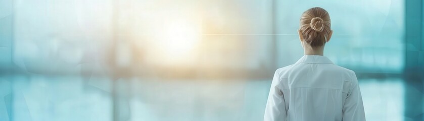 Female doctor working office