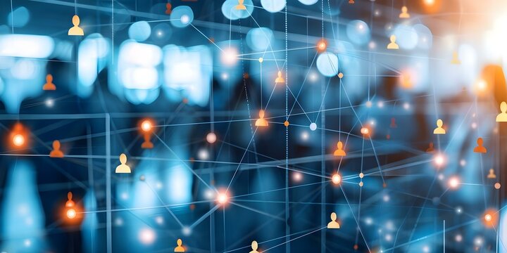 Analyze global business networking structure data exchange customer connections HR recruitment. Concept Global Business Networking, Data Exchange, Customer Connections, HR Recruitment.