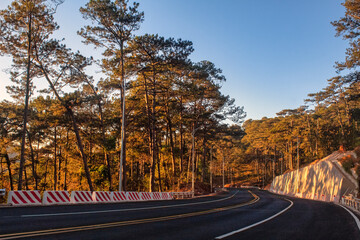 Fototapeta premium Prenn pass in Dalat, Vietnam. Dalat is located 1,500 m above sea level on the Langbian Plateau in the southern parts of Central Highlands.