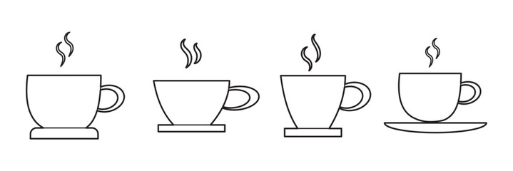 Cup of coffee icon set vector illustration