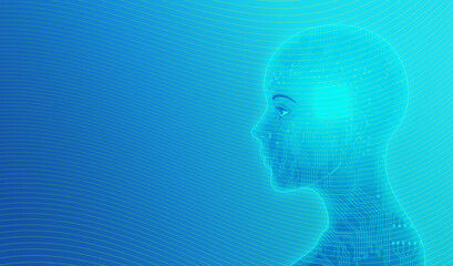 Artificial Intelligence Electronic Circuit Board Humans and High-Tech Future Society