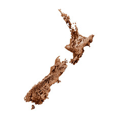 Fototapeta premium Map of New Zealand in old style, brown graphics in a retro style Vintage Style. High detailed 3d illustration 