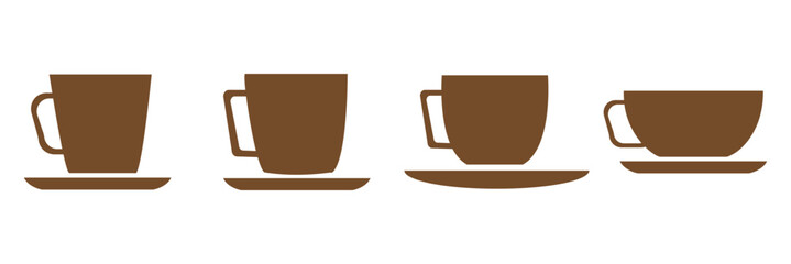 Coffee cup icon set. cup a coffee icon vector.