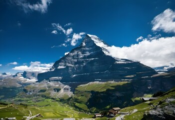 Fototapeta premium A view of the Eiger Mountain in the Swiss Alps