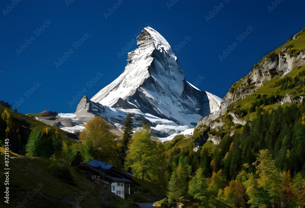 Poster A view of the Matterhorn in the Swiss Alps