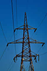 Power lines of blue sky, Tbilisi, Georgia