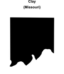 Clay County (Missouri) blank outline map