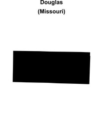 Obraz premium Douglas County (Missouri) blank outline map
