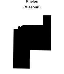 Phelps County (Missouri) blank outline map
