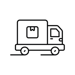 delivery truck icon with white background vector stock illustration