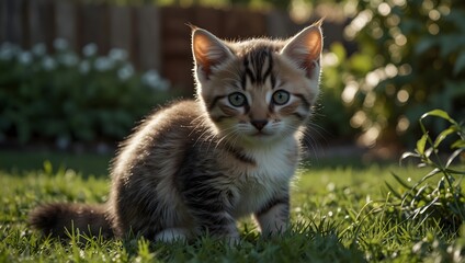A short story about a kitten who befriends an unexpected animal companion in the backyard ai_generated