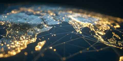 Tracking the global supply chain in real time with digital maps and timely updates. Concept Global supply chain, Real-time tracking, Digital maps, Timely updates