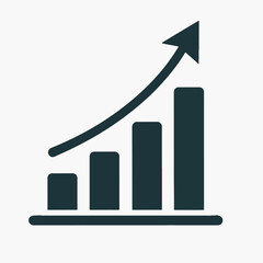 Growth Chart Icon, Financial Progress Symbol, Business Performance Illustration, Data Analysis, Economic Trends, Stock Market Tracking, Investment Growth Visualization, Profit Increase, Success Metric