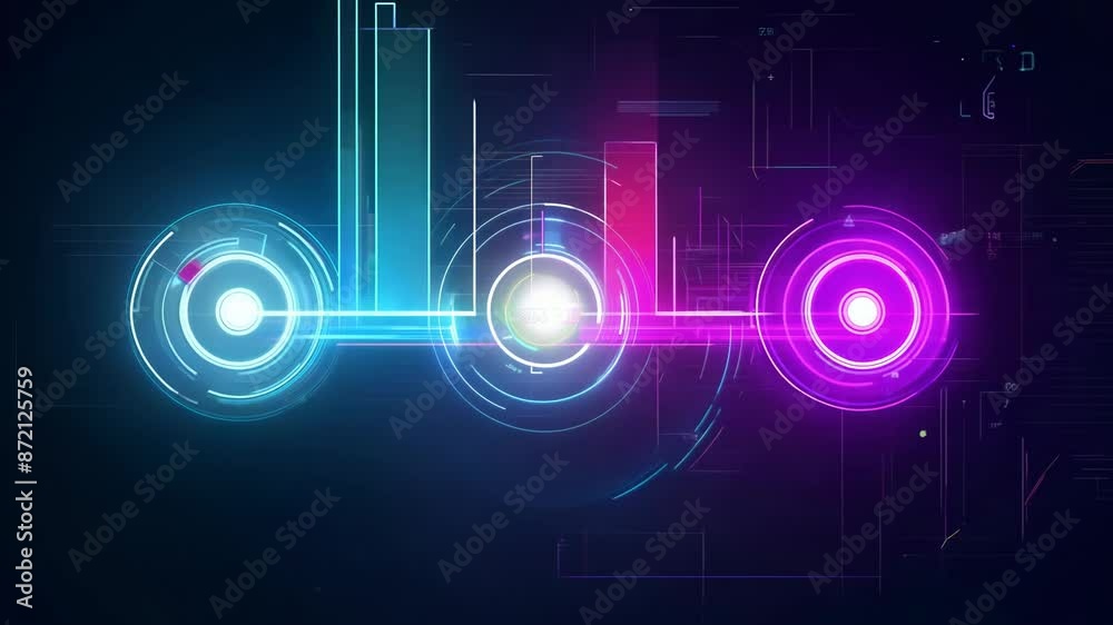 Poster Data analysis concept with infographic charts and graphs in motion