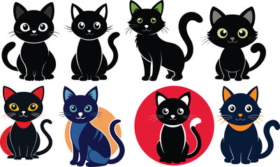 Cat vector silhouette illustration
