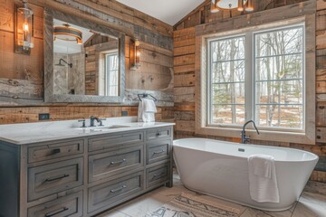 Fototapeta premium Rustic Modern Bathroom Decor
