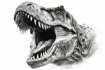 Dinosaur Illustration of a Roaring T-Rex