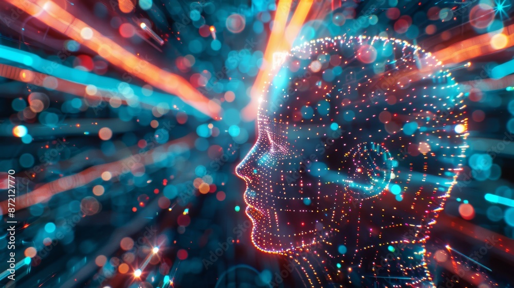 Leinwandbilder Inside AI: Navigating the intricate network of a digital brain and data highways