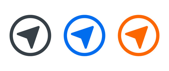 Navigation icon set isolated on white background 