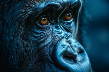 Obraz premium Close-Up of Intense Gorilla Gaze