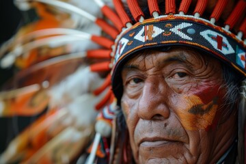 Obraz premium Portrait of a Person in Traditional Headdress