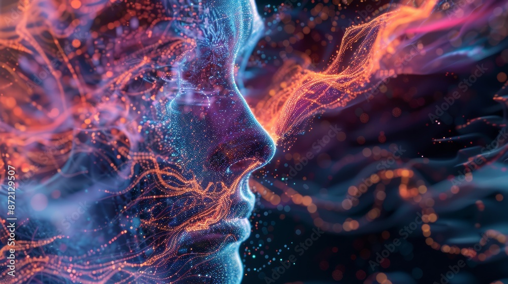 Poster Visualizing AI: A journey through a digital brain filled with big data streams
