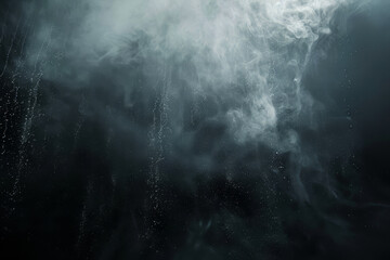 A dark, hazy sky with smoke and steam rising from it