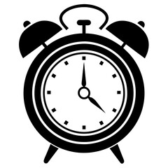 Ringing alarm clock on white background