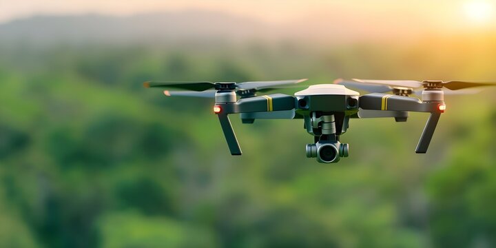 Using Thermal Cameras, Drone Scans Forest for Missing Hikers During Search. Concept Thermal Imaging, Drone Technology, Search and Rescue, Missing Persons, Forest Surveillance
