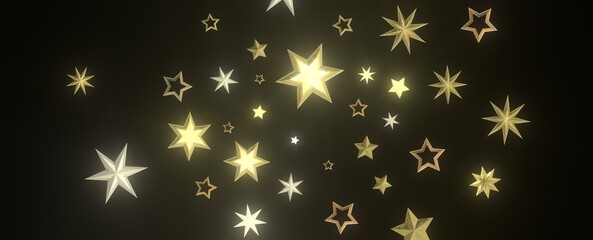 Drifting Christmas Stardust: Captivating 3D Illustration of Descending Stardust Particles for the...