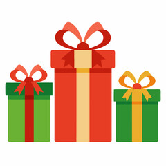 Christmas gift clipart isolated on white background