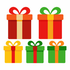Christmas gift clipart isolated on white background