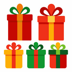 Christmas gift clipart isolated on white background