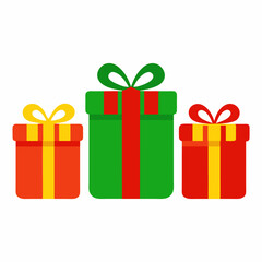 Christmas gift clipart isolated on white background