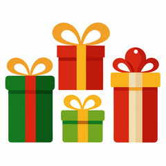 Christmas gift clipart isolated on white background
