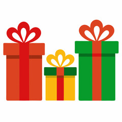 Christmas gift clipart isolated on white background