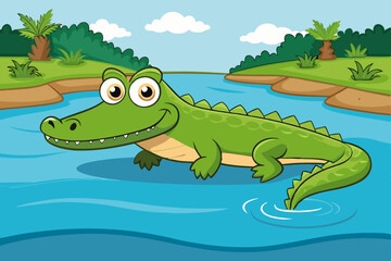 alligator swimming in river