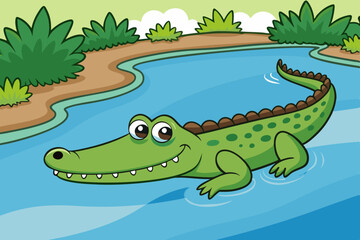 alligator swimming in river