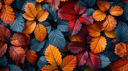 Dew-Drenched Leaves in Autumn