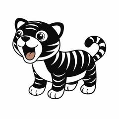 Cute baby tiger roaring vector illustration