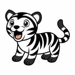 Cute baby tiger roaring vector illustration