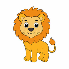 cute lion cartoon vector illustration