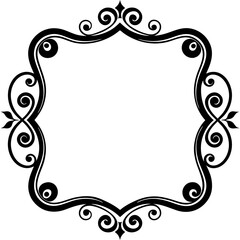 Decorative corners and dividers frame silhouette vector illustration
