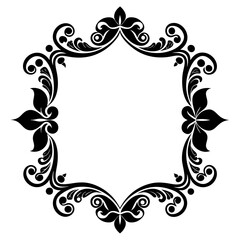 Decorative corners and dividers frame silhouette vector illustration