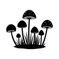 Mushroom vector silhouette 